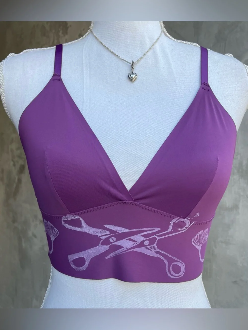 Upcycled Handmade Purple Scissor Bralette